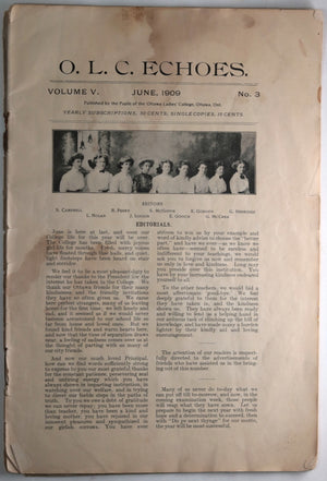 1909 Ottawa Ladies College school June pupils pamphlet