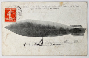 1909 CPA photo du ballon dirigeable militaire ‘Ville de Paris’