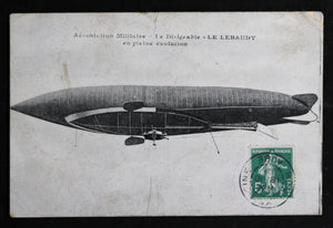 1909 CP photo aérostation militaire - dirigeable Le Lebaudy
