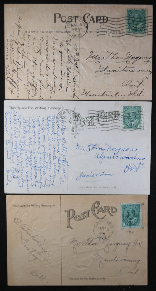 1909 Canada set of three St. Patrick’s day postcards