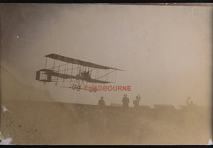 1909 quatre photos Henri Farman dans son biplan Reims Semaine Aviation