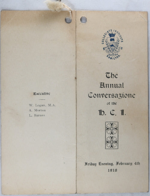 1910-11 set of three dance cards from Hamilton Ontario