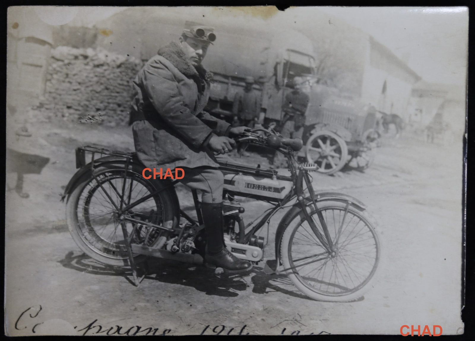 @1910 photo motocyclette français (?)  French (?) motorcycle