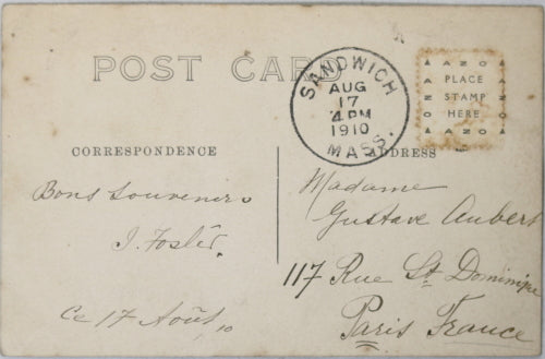 1910 photo postcard Vodon's Glass Cutting Shop, Sandwich Cape Cod MA