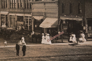 1910 photo postcard horses and carriages Main St. Hartley Iowa