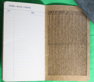 1910s Workmen's Weekly Time Book