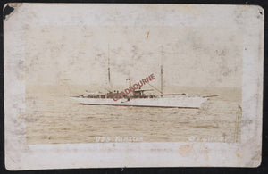 1910s photo postcard of schooner U.S.S. Yankton, by Moser