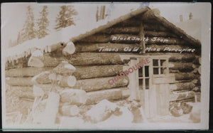 1911 Canada photo postcard blacksmith shop Timmins/Porcupine Ont. mine