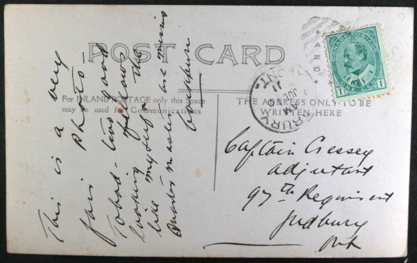 1911 Canada photo postcard officers 97th Regiment at Niagara Ontario