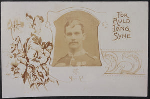 1911 UK Auld Lang Syne postcard with photo of soldier