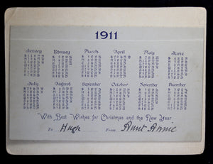 1911 Calendar with puppy and frog