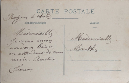 1911 carte postale photo autographe aviateur Gibert, monoplan Blériot