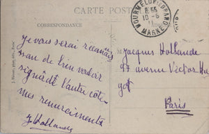 1911 carte poste photo avec autographe aviateur Féquant, biplan Farman