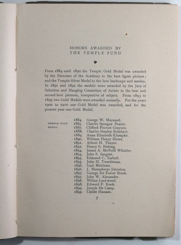 1911 exhibition catalogue, Pennsylvania Academy of Fine Arts