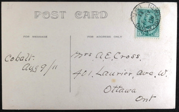 1911 photo postcard of Townsite Mine, Cobalt Ontario