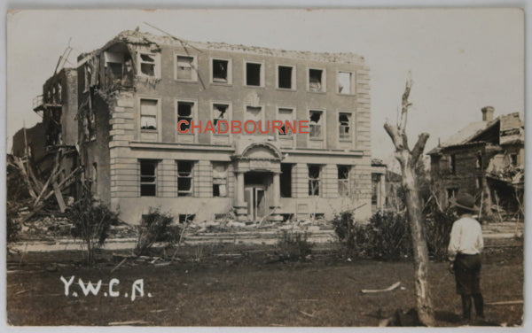 1912 Regina SK, photo postcard damaged YWCA after June 30th cyclone