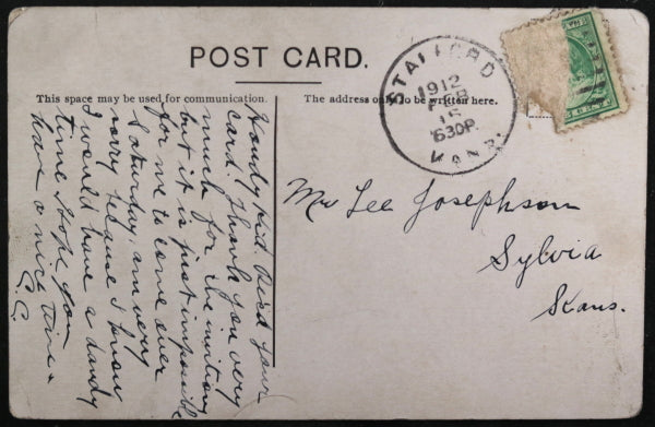 1912 USA postcard  baseball playing couple ‘Safe at First’