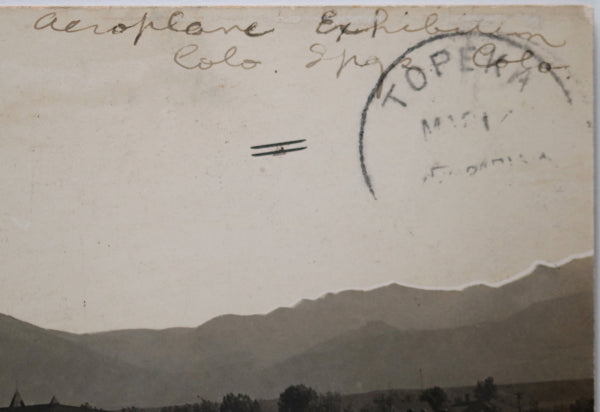 1912 photo postcard of Air Show, Colorado Springs CO