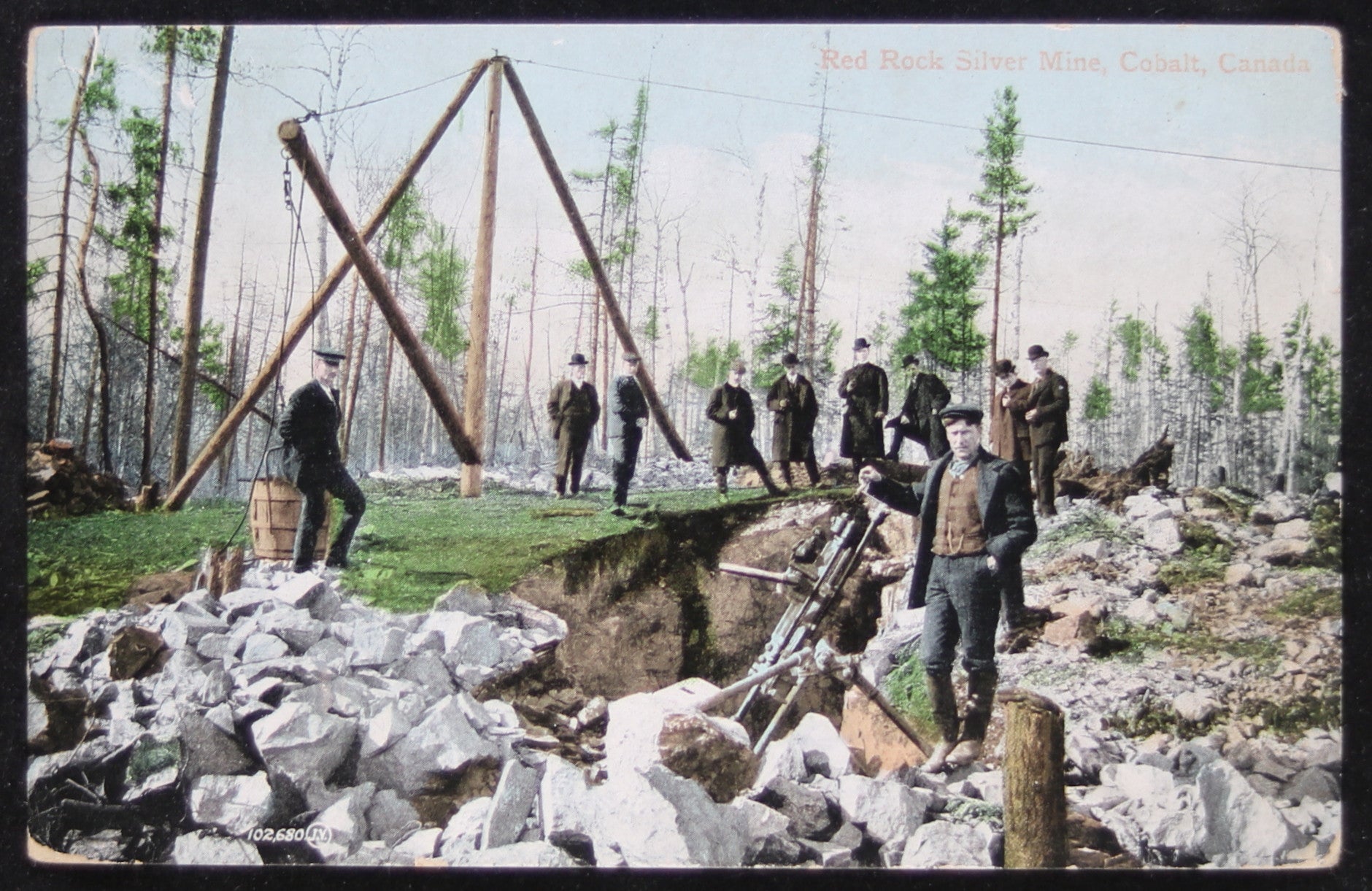 1912 postcard Red Rock Silver Mine Cobalt, Canada #2