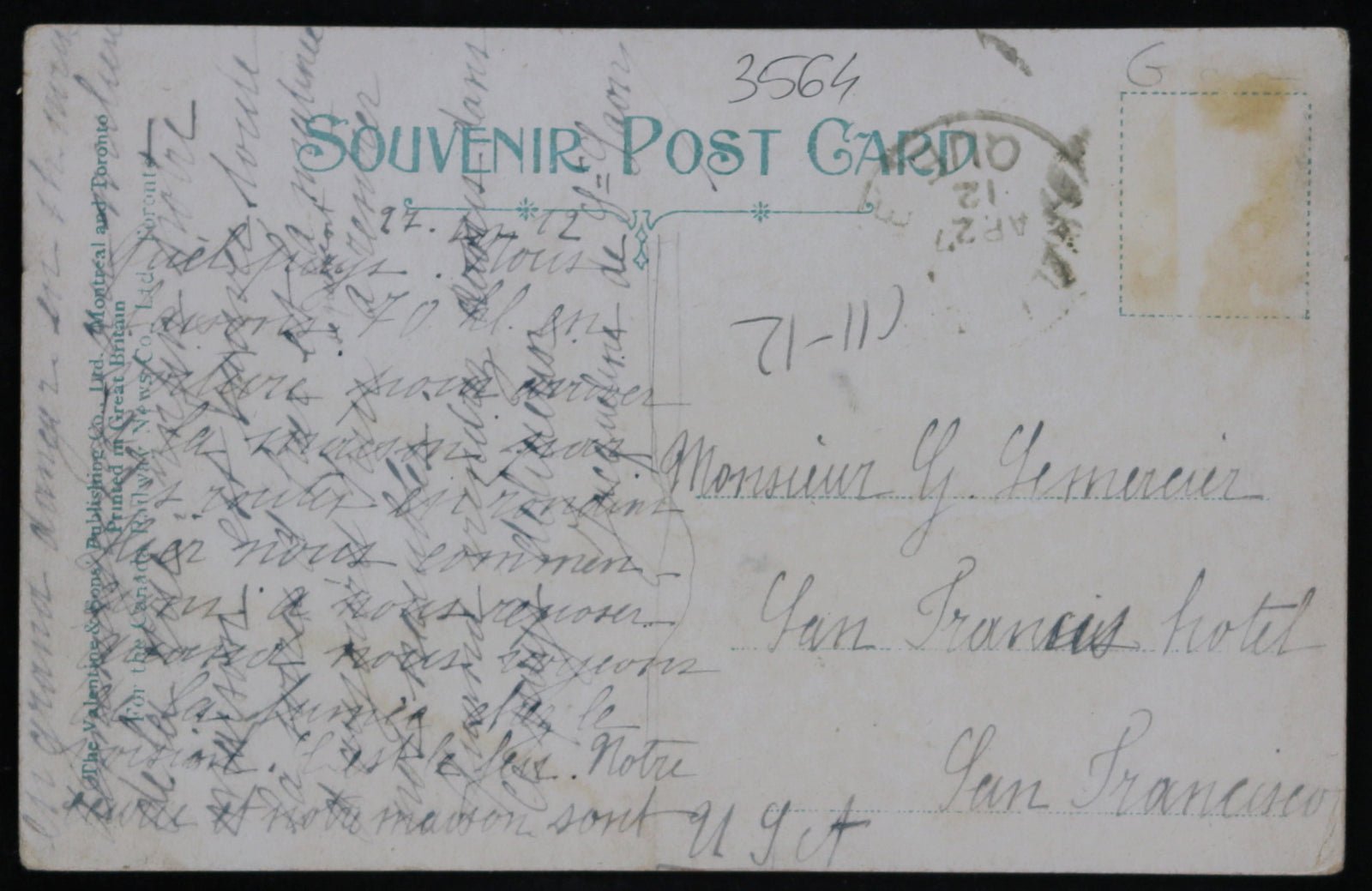 1912 postcard Red Rock Silver Mine Cobalt, Canada #2