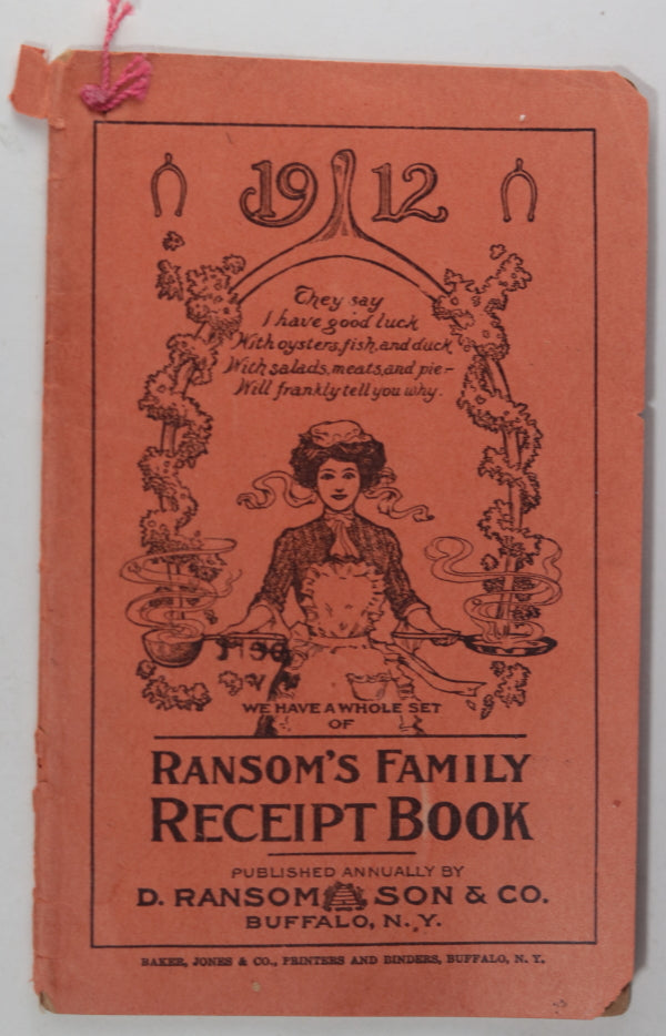 1912 pamphlet recipes and medicine 'Ransom's Family Receipt Book'