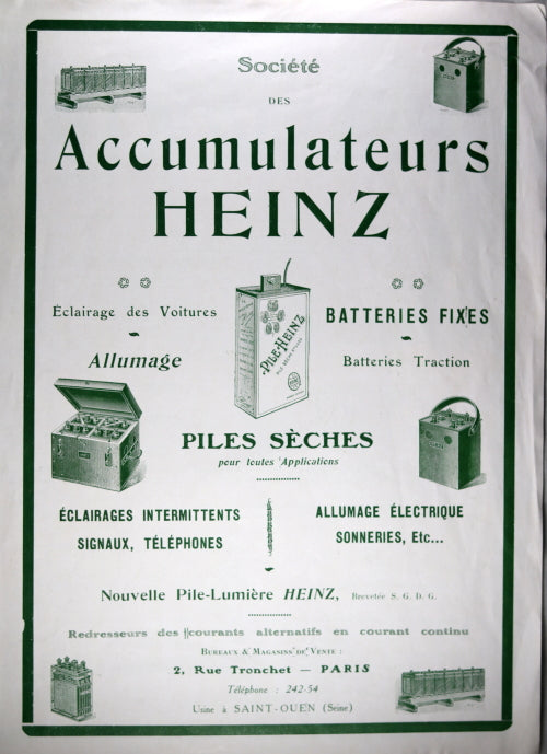 1913 France dépliant, publicité autos Sizaire & Naudon, Heinz, A.V.