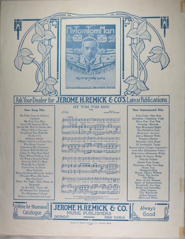 1914-5 two song sheets supporting President Wilson’s Anti-War stance