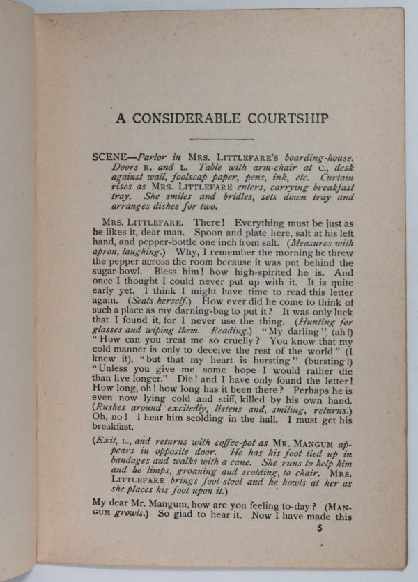 1914 USA pamphlet farce ‘A Considerable Courtship’ Bessie Blair Smith 1914 USA pamphlet farce ‘A Considerable Courtship’ Bessie Blair Smith