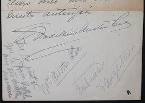 1915 Paris letter from wife of UK diplomat Austin Lee, fundraiser tickets