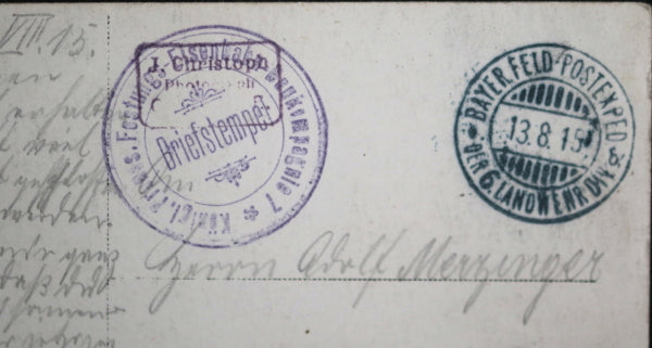 1915 WW1 Germany photo postcard soldiers 6th Bavarian Landwehr Div.