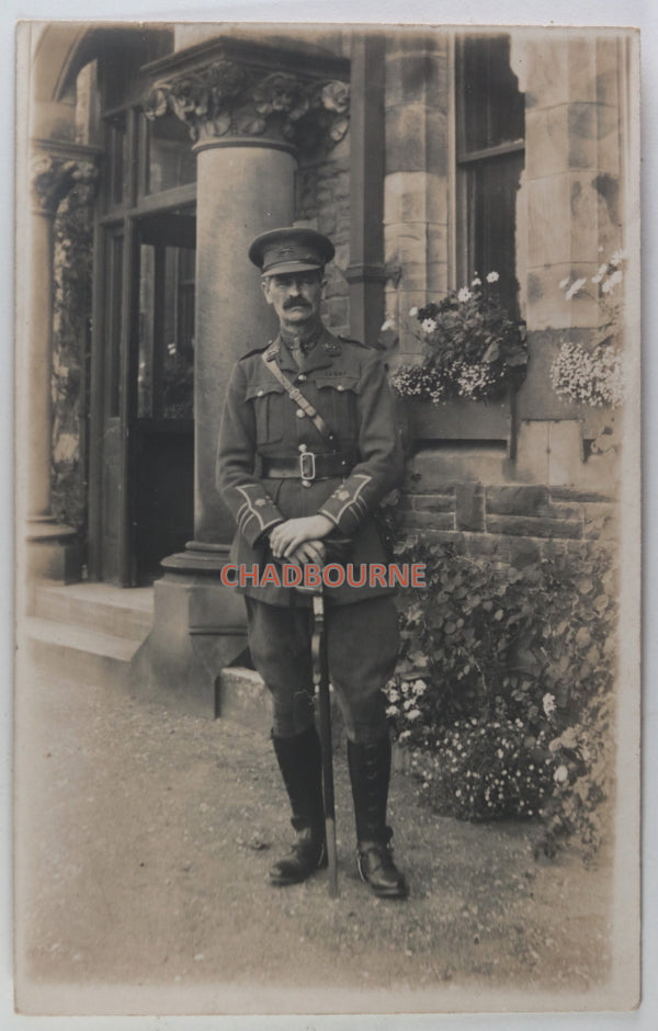 1915 WW1 UK 2 photo postcards officer King's Own Regiment Lancaster