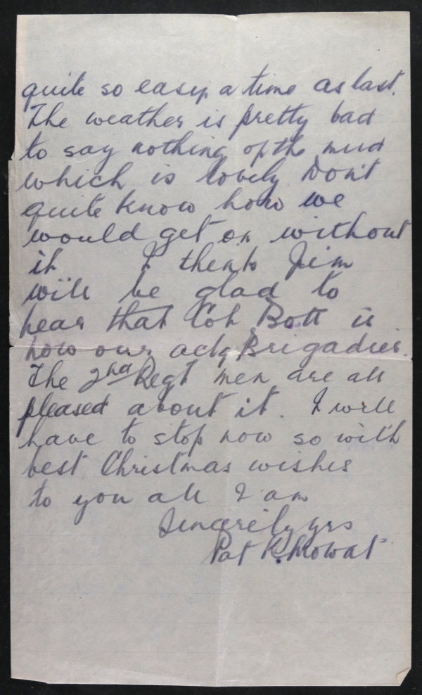 1915 WW1 letter from Canadian private 2nd CMR in Belgium to Enderby B.C.