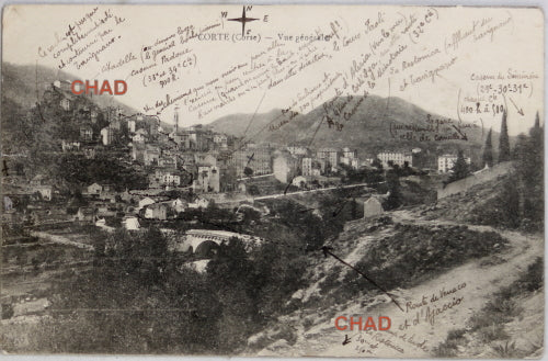 1915 Guerre 14-18 CPA photo de Corte (Corse) avec infos militaire 1915 Guerre 14-18 CPA photo de Corte (Corse) avec infos militaire
