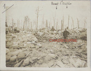 1915 Guerre 14-18  photo entonnoir Bois-le-Prêtre (Gézoncourt)