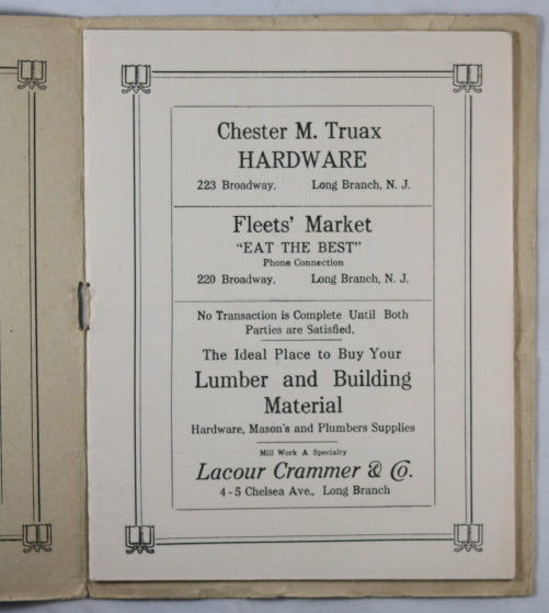 1915 Minstrel Show program Long Branch New Jersey Fire Dept. 1915 Minstrel Show program Long Branch New Jersey Fire Dept.