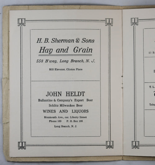 1915 Minstrel Show program Long Branch New Jersey Fire Dept. 1915 Minstrel Show program Long Branch New Jersey Fire Dept.