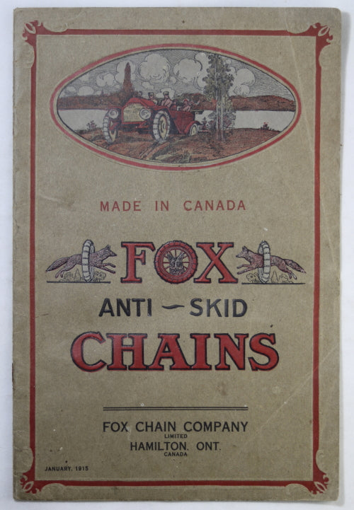 1915 catalog Fox Anti-Skid chains for cars - Hamilton Ontario
