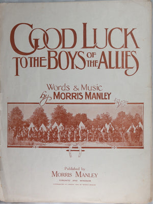 1915 patriotic music sheet ‘Good Luck to the Boys of the Allies’