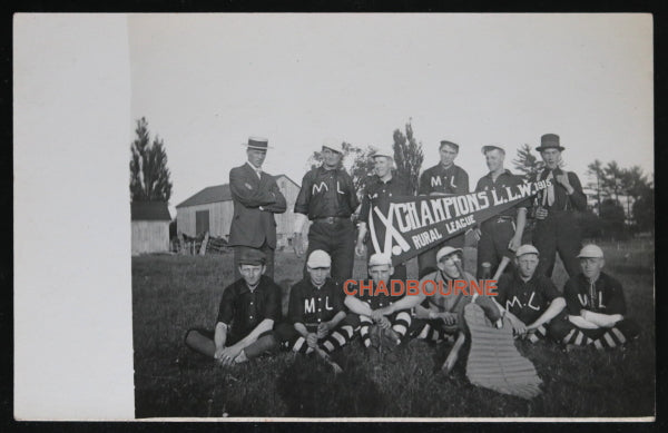 1915 postcard team photo, baseball Rural League Champions (Canada)