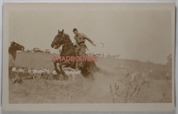 1915 photo postcard bucking bronco Pierre South Dakota #1