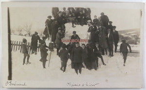 1916 St Ferdinand QC carte postale photo plaisirs d’hiver, Frères