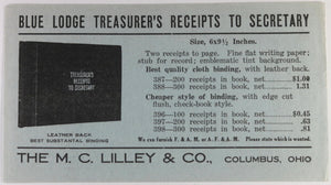  1916 USA Ohio advertising cover Lilley & Co. secret society supplies