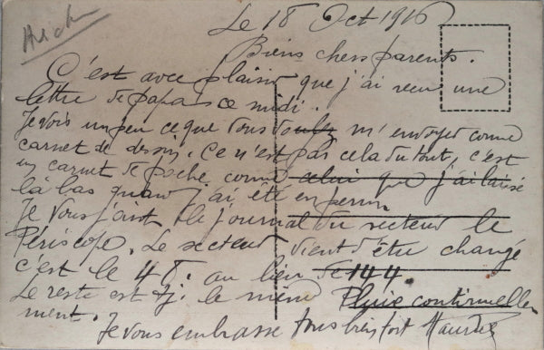 1916 Guerre 14-18 carte postale, photo d'une saucisse d'observation