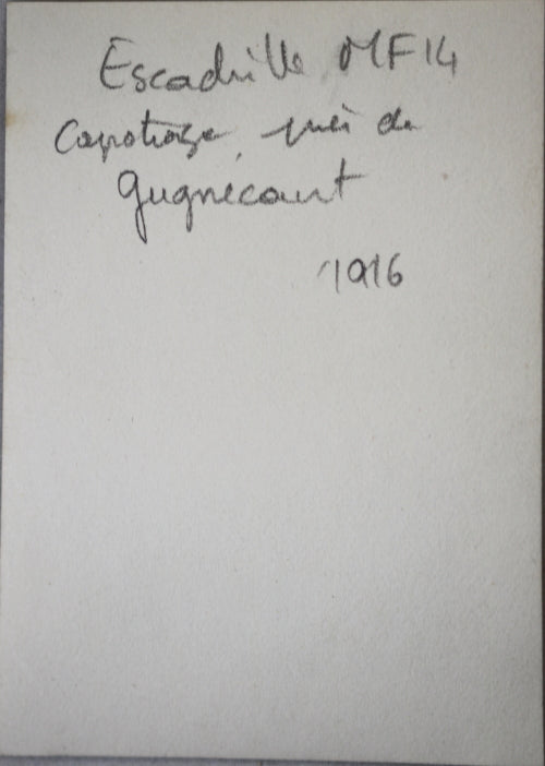 1916 Guerre 14-18 photo biplan capotè près Gugnécourt, escadrille MF14