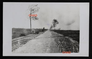 @1916 WW1 RPPC German photo road from Ypres to Zonnebeke