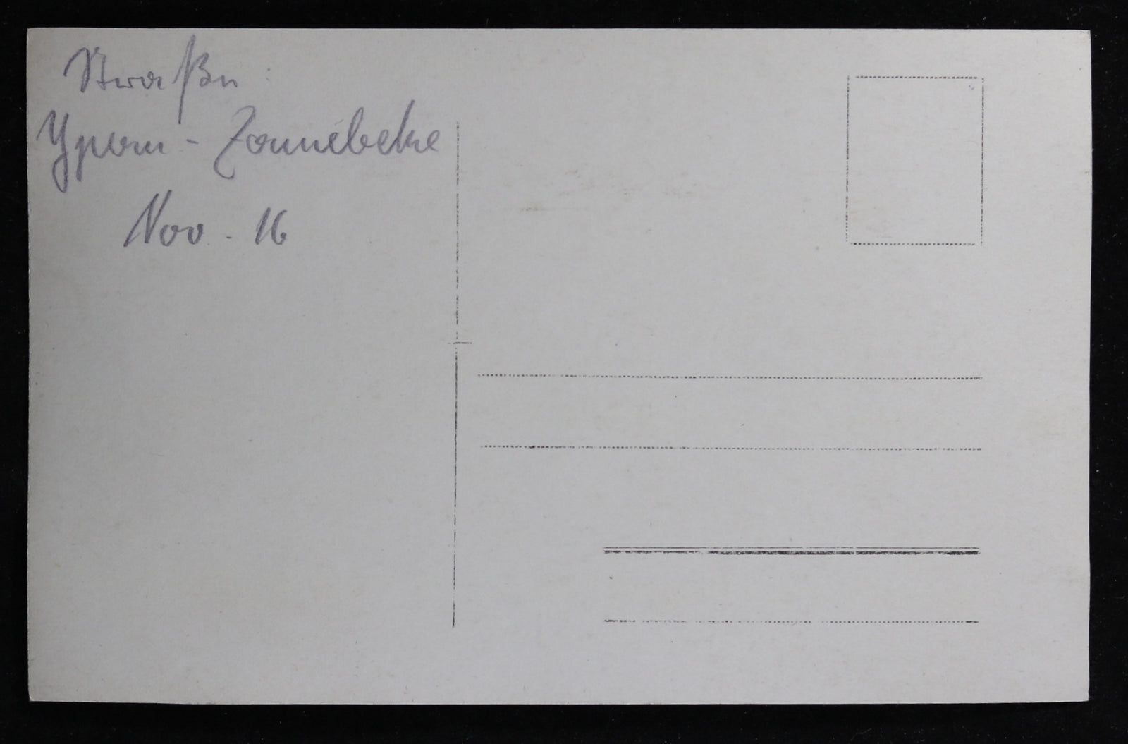 @1916 WW1 RPPC German photo road from Ypres to Zonnebeke