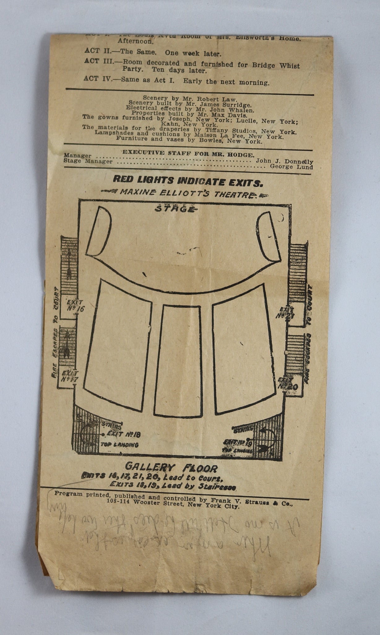 1916 vintage playbill for Maxine Elliott's Theatre NYC 1916 vintage playbill for Maxine Elliott's Theatre NYC