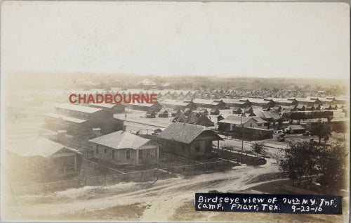 1916 three military photo postcards, 71st Infantry NY soldier in Texas