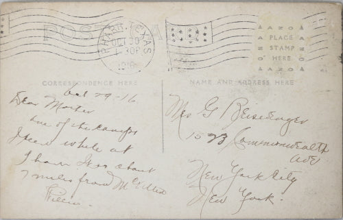 1916 three military photo postcards, 71st Infantry NY soldier in Texas