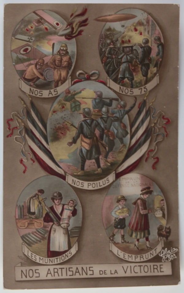 1917 France Guerre 14-18 carte postale patriotique (Calonne-Ricouart)